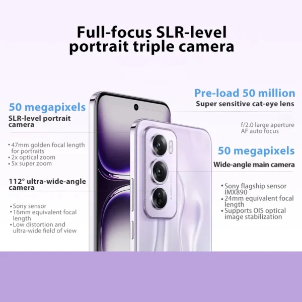 ⁦الأصلي ممن لهم رينو 12 برو الأبعاد 9200 + ثماني النواة 6.7 "AMOLED 120 هرتز 5000 مللي أمبير 80 واط SuperVOOC 50MP كاميرا خلفية OTA NFC⁩ - الصورة ⁦4⁩