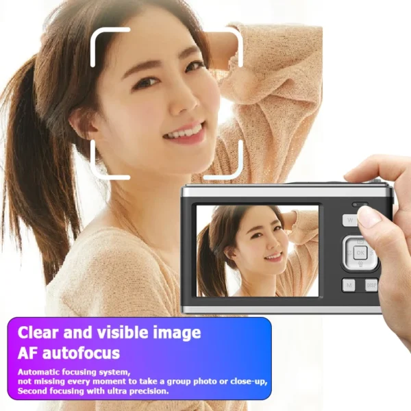 ⁦4K عدسة تلسكوبية عالية الوضوح شاشة مزدوجة كاميرا رقمية 16x زووم بصري كاميرا مقاومة للماء Selfie كاميرا منزلية للتجميل⁩ - الصورة ⁦6⁩